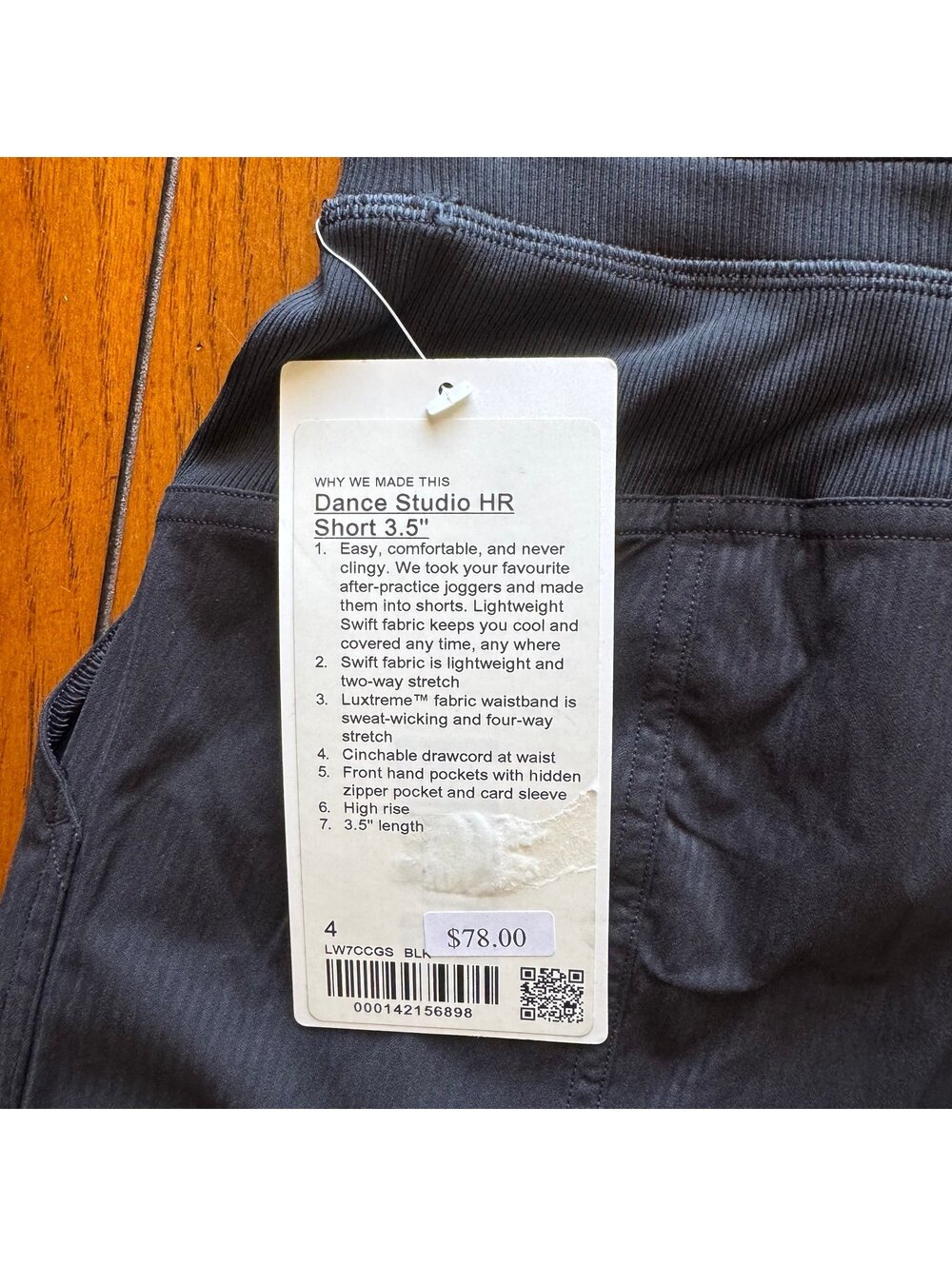 Lululemon Dance Studio Short High Rise 3.5” Black Size 4 NWT - Picture 4 of 6